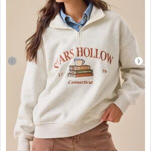 Stars Hollow Gilmore Girls Quarter-Zip Sweater NWOT